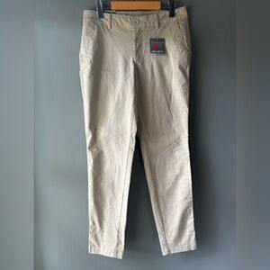 NWT Eddie Bauer, size 2, cargo utility tan pants, boyfriend slim